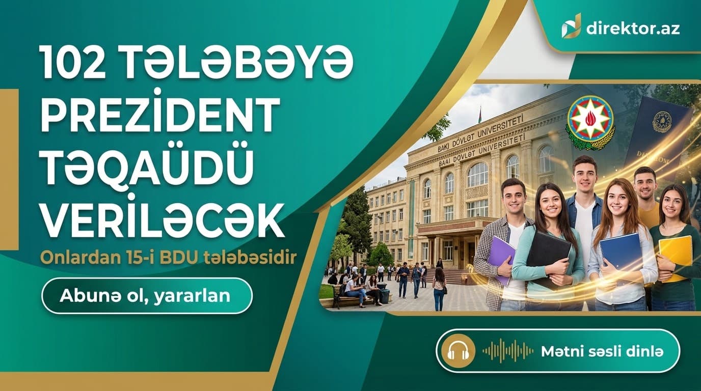 Prezident təqaüdünə layiq görülənlərdən 15-i BDU tələbəsidir