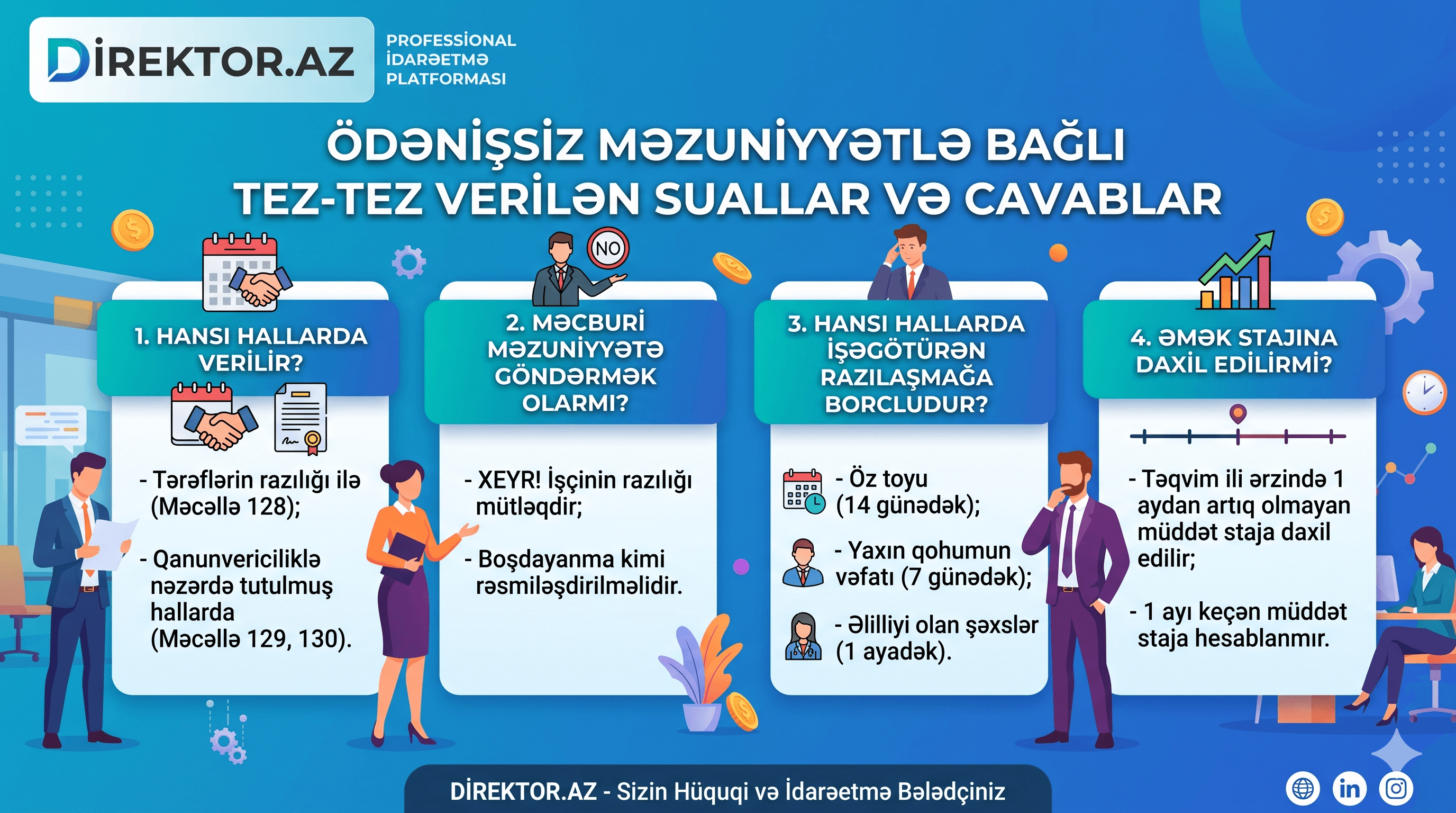 Ödənişsiz Məzuniyyətə aid 21 Sual və Cavab