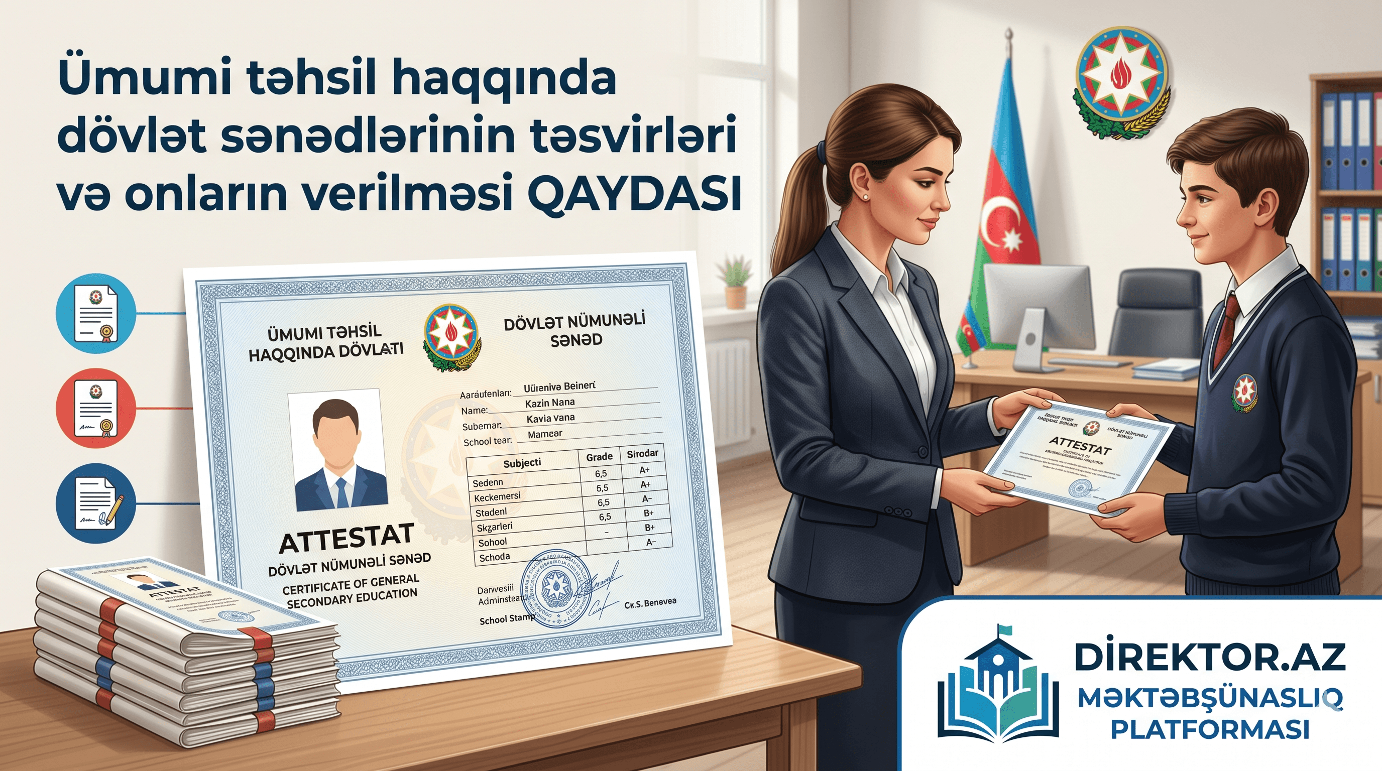 Ümumi təhsil haqqında dövlət sənədlərinin təsvirləri və onların verilməsi QAYDASI