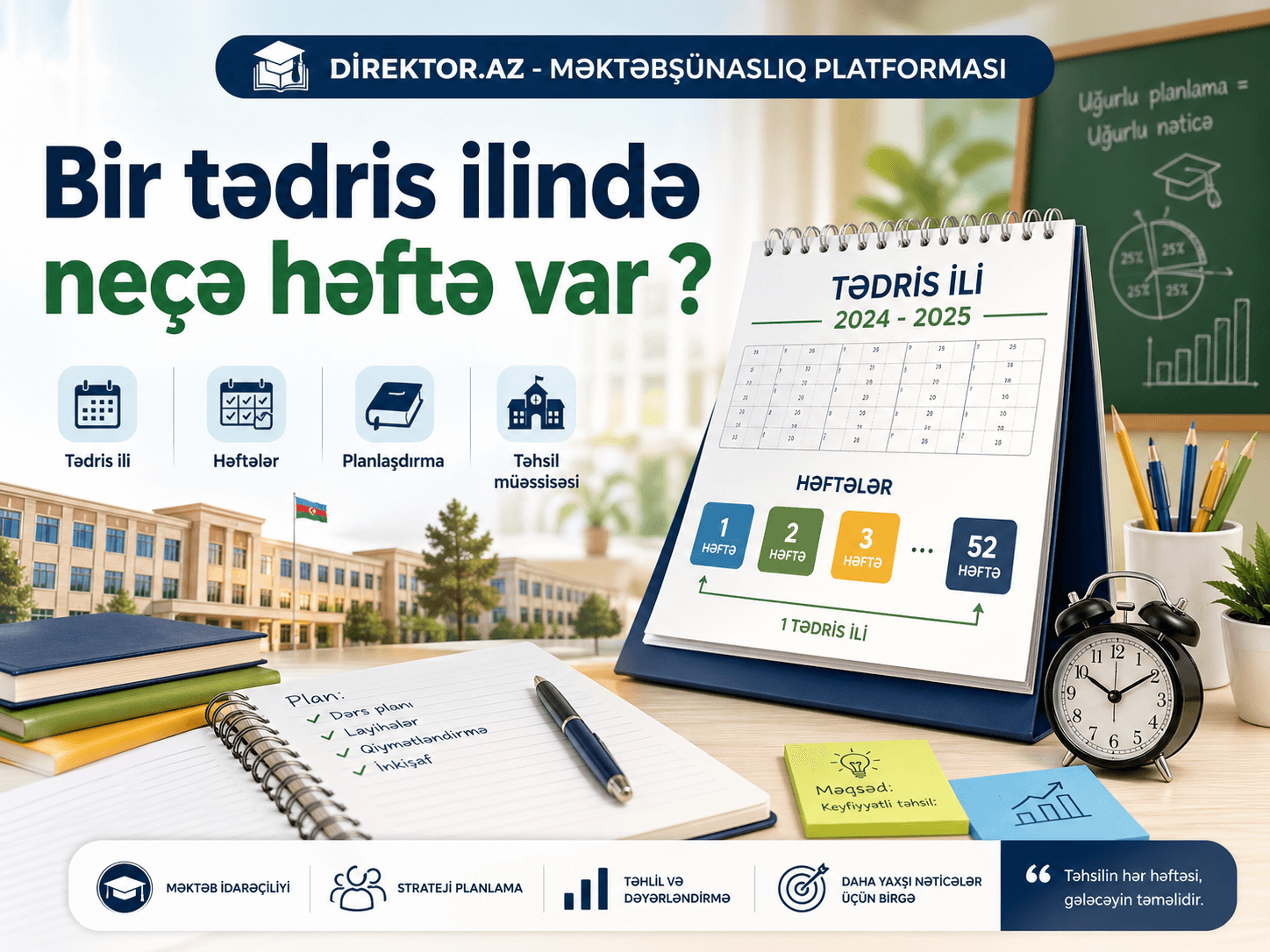 Bir tədris ilində neçə həftə var ?