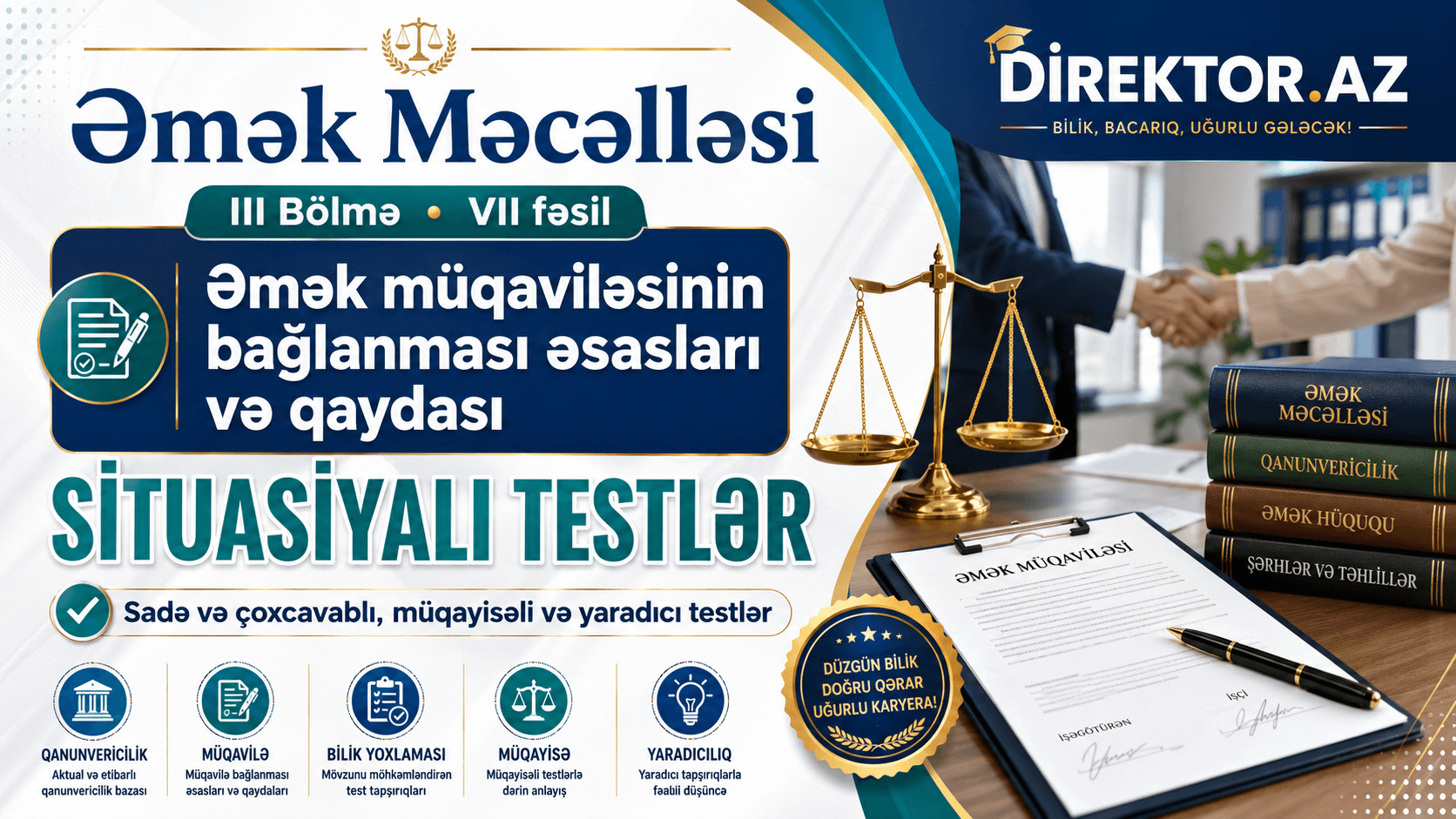 VII fəsil Əmək müqaviləsinin bağlanması əsasları və qaydası Situasiyalı testlər