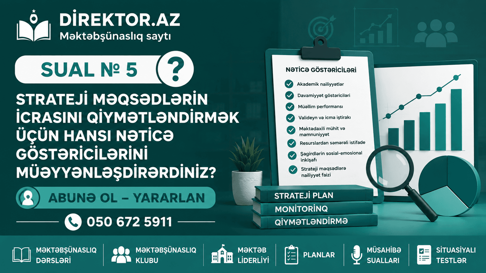 Sual №5- Strateji məqsədlərin icrasını qiymətləndirmək üçün hansı nəticə göstəricilərini müəyyənləşdirərdiniz?