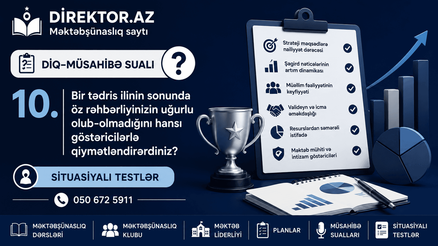 Sual № 10-Tədris ilinin sonunda öz rəhbərliyinizin uğurlu olub-olmadığını hansı göstəricilərlə qiymətləndirərdiniz?