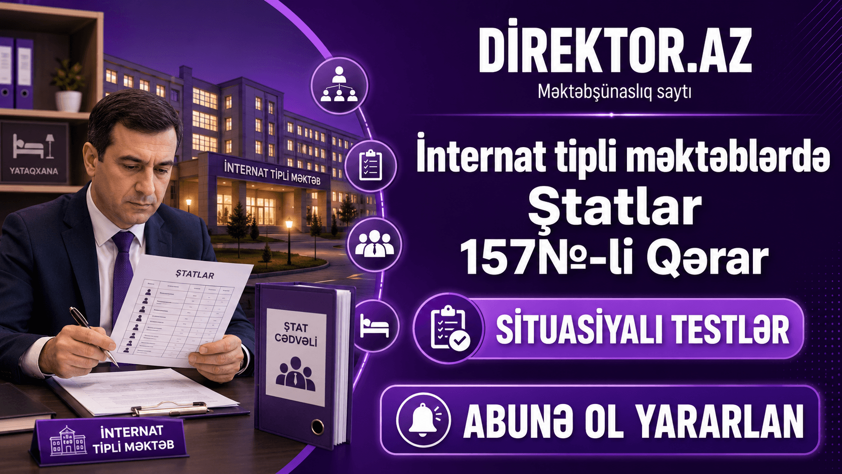 İnternat tipli məktəblərdə Ştatlar 157№-li Qərar. Situasiyalı testlər