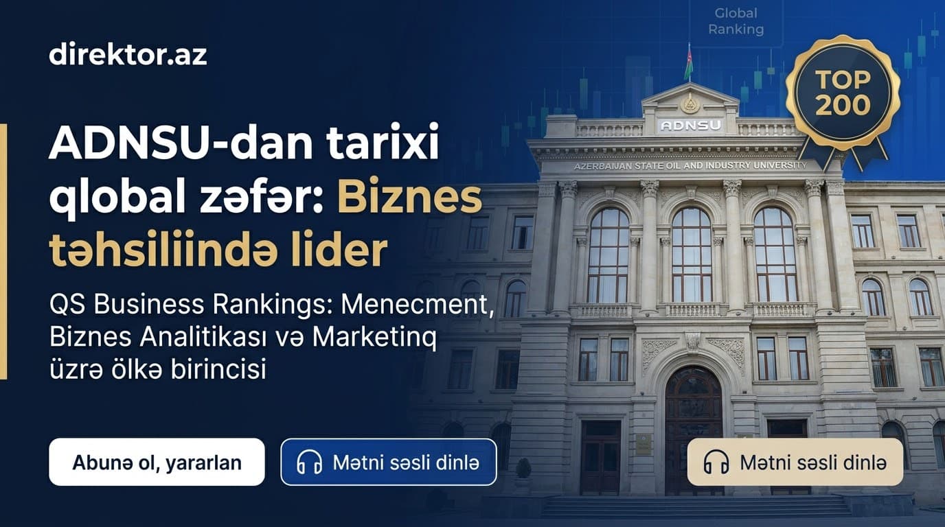 ADNSU biznes təhsili üzrə qlobal reytinqdə: 3 sahədə ölkə birincisi