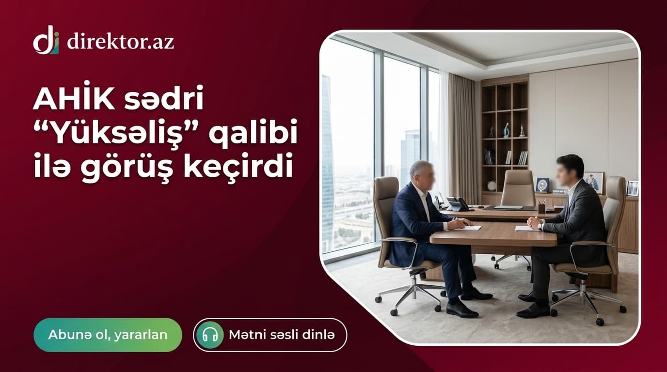Həmkarlar İttifaqları Konfederasiyasının sədri “Yüksəliş” müsabiqəsinin qalibi ilə görüşüb