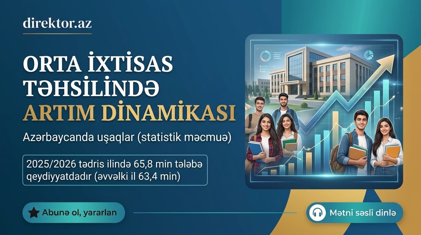 Kollec tələbələrinin sayı artıb: son 25 ilin göstəriciləri açıqlanıb