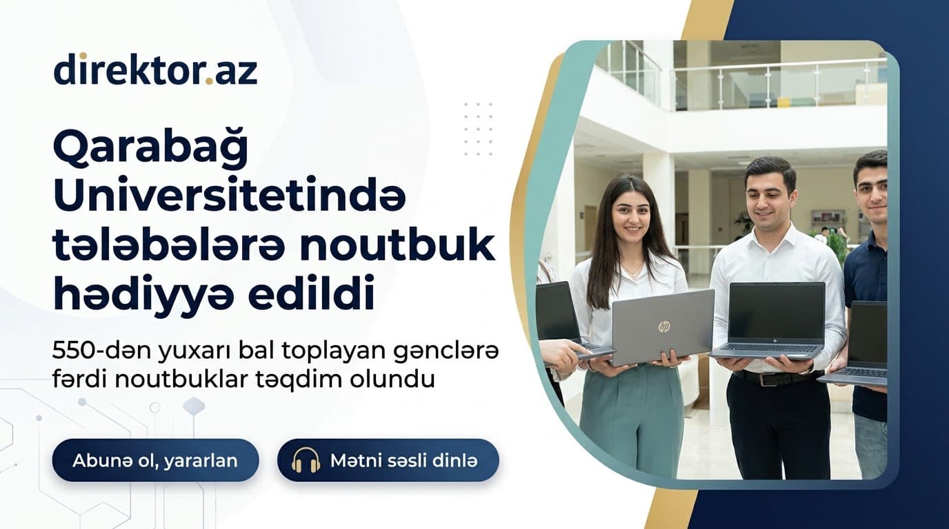 Qarabağ Universitetində yüksək bal toplayan tələbələrə noutbuk verilib