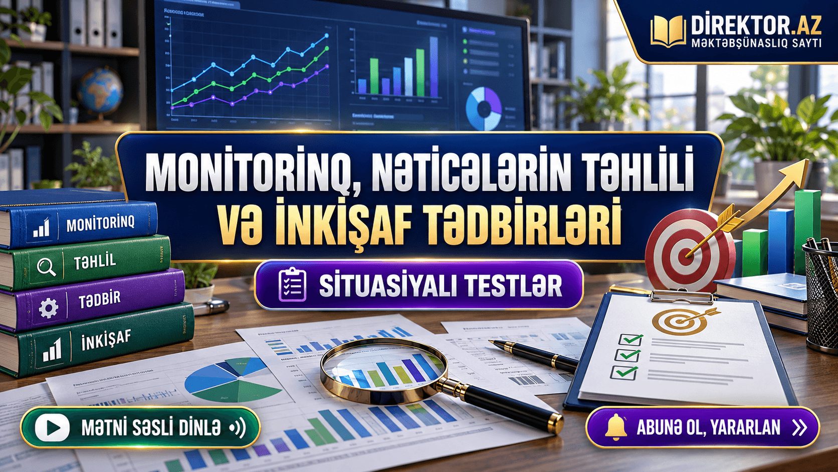 Monitorinq, nəticələrin təhlili və inkişaf tədbirləri. Situasiyalı testlər