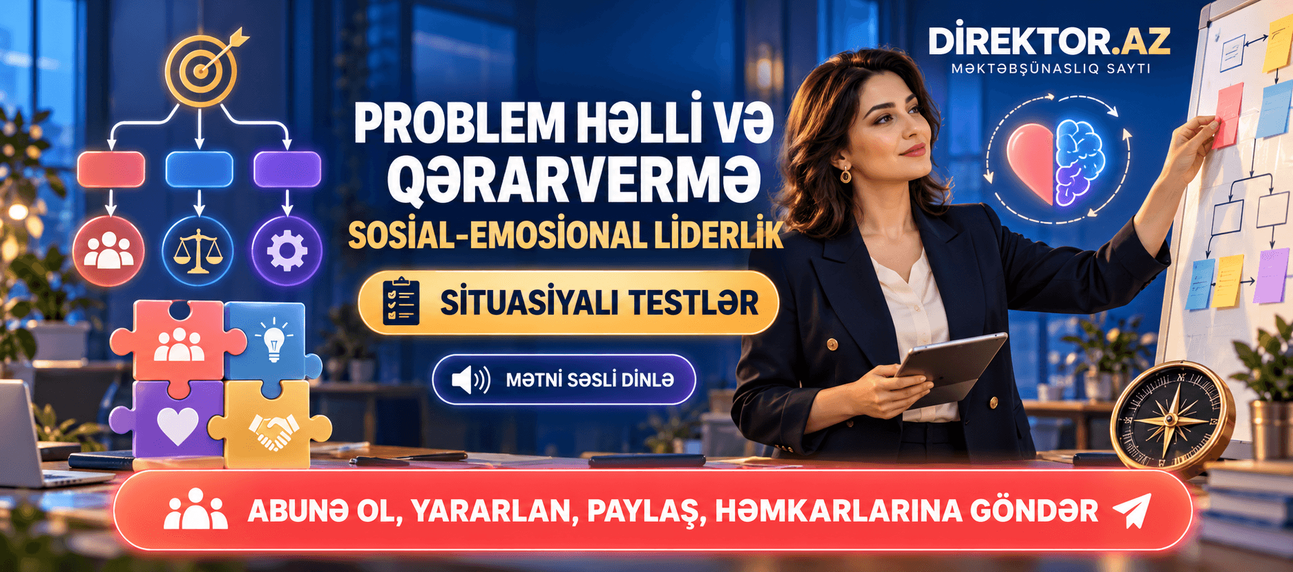 Problem həlli, qərarvermə və sosial-emosional liderlik. Məktəb situasiyaları.