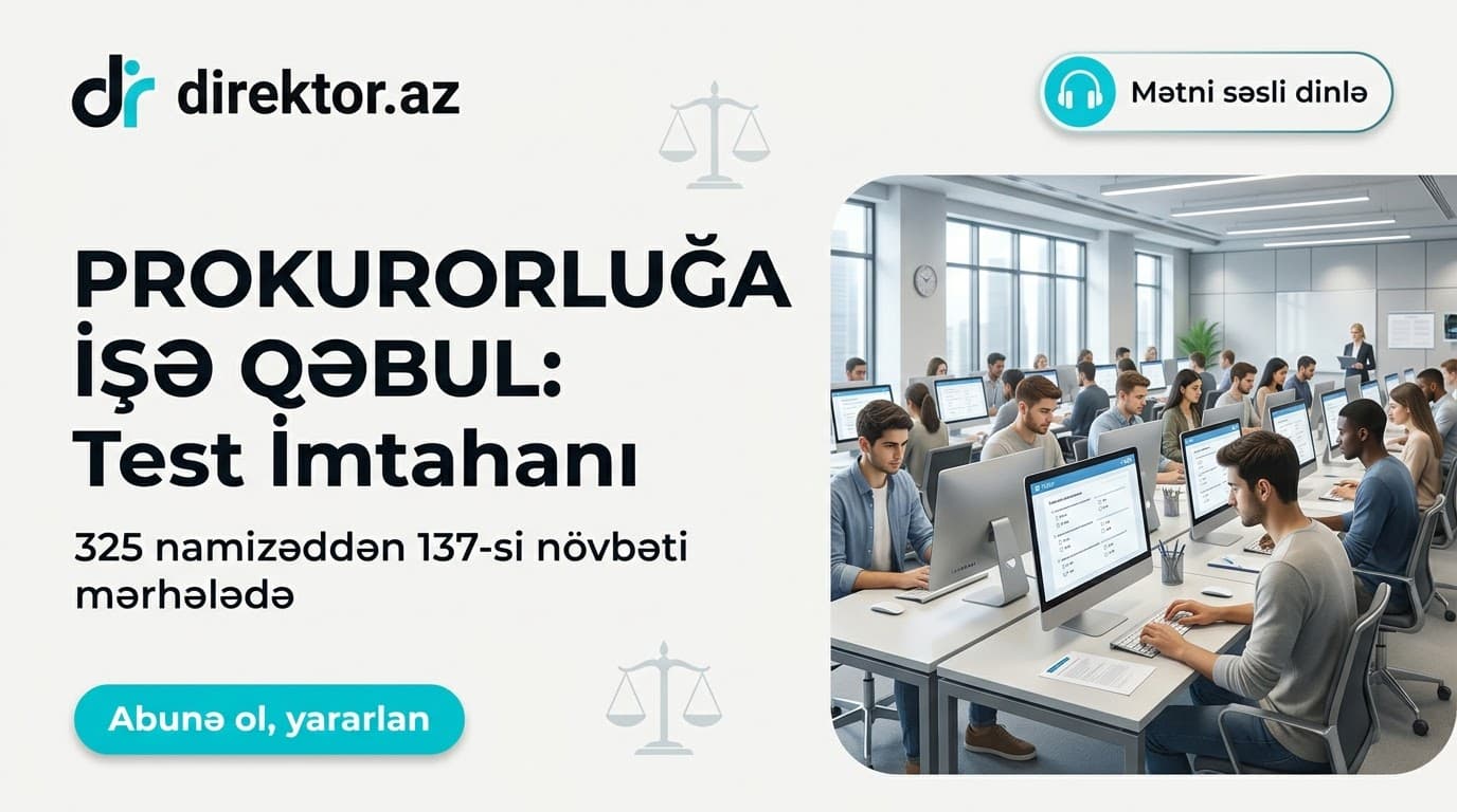 Prokurorluq orqanlarında işləmək istəyənlər üçün imtahan keçirilib - DİM