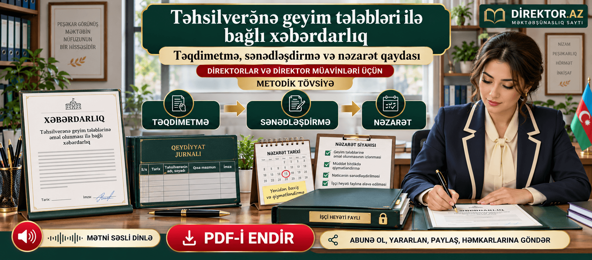 Təhsilverənə geyim tələbləri ilə bağlı xəbərdarlıq: təqdimetmə, sənədləşdirmə və nəzarət qaydası. PDF