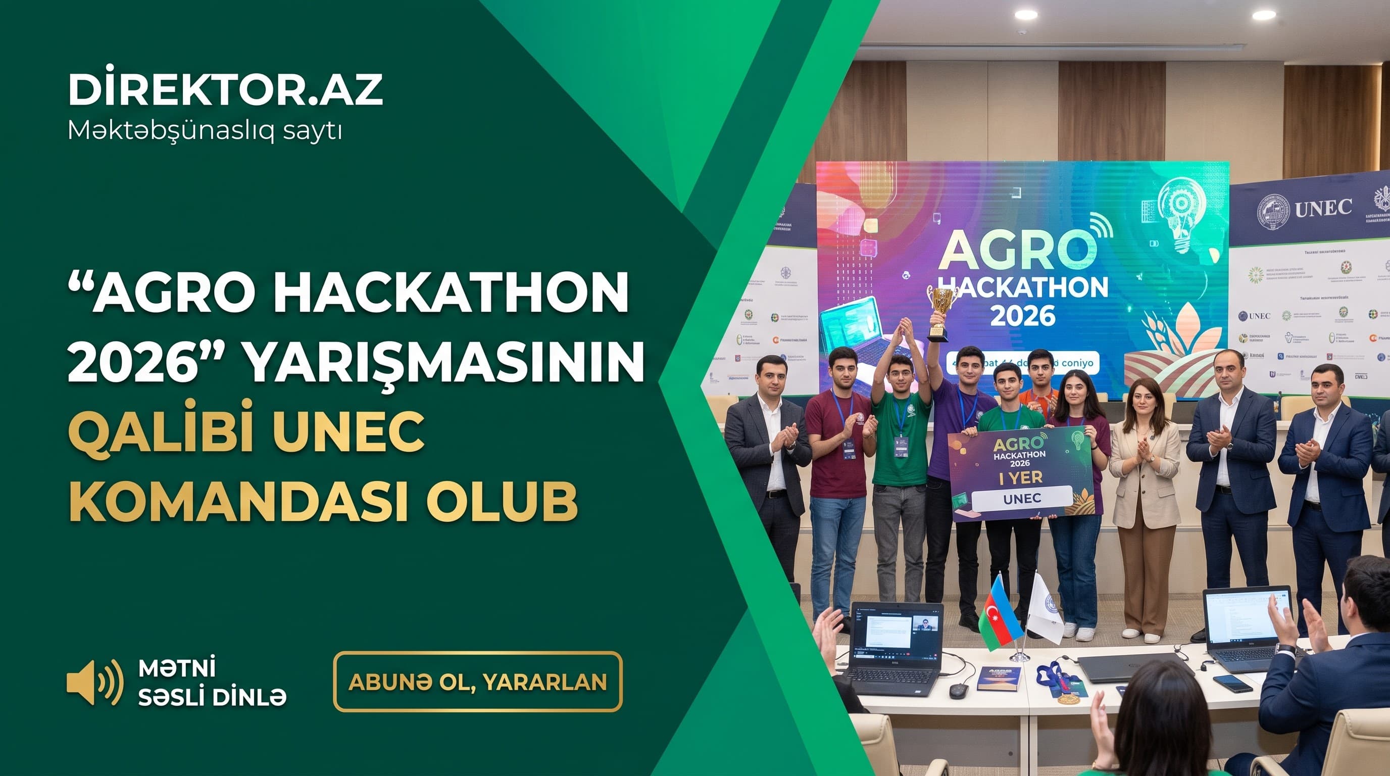 UNEC tələbələri “Agro Hackathon 2026”nın qalibi olublar
