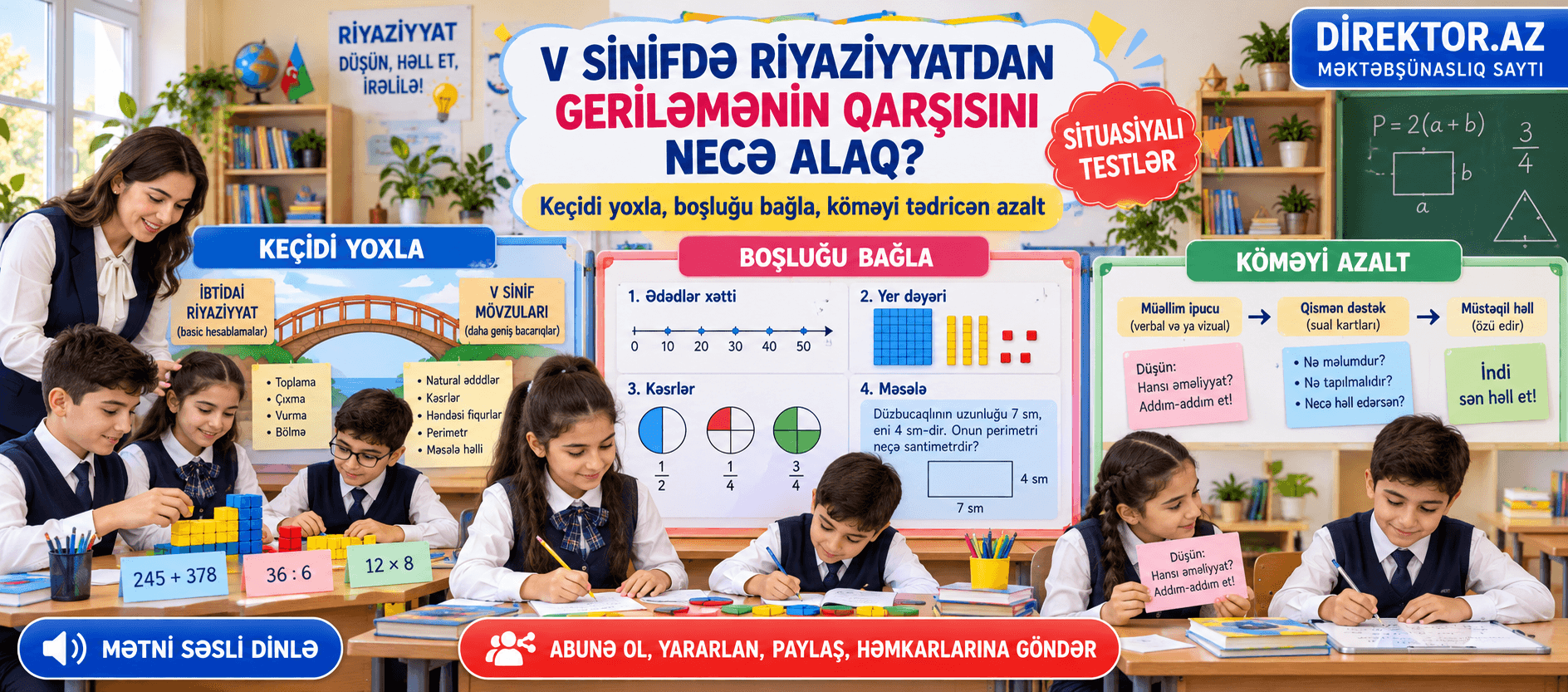 V sinifdə riyaziyyatdan geriləmənin qarşısını necə alaq. Məktəb situasiyaları