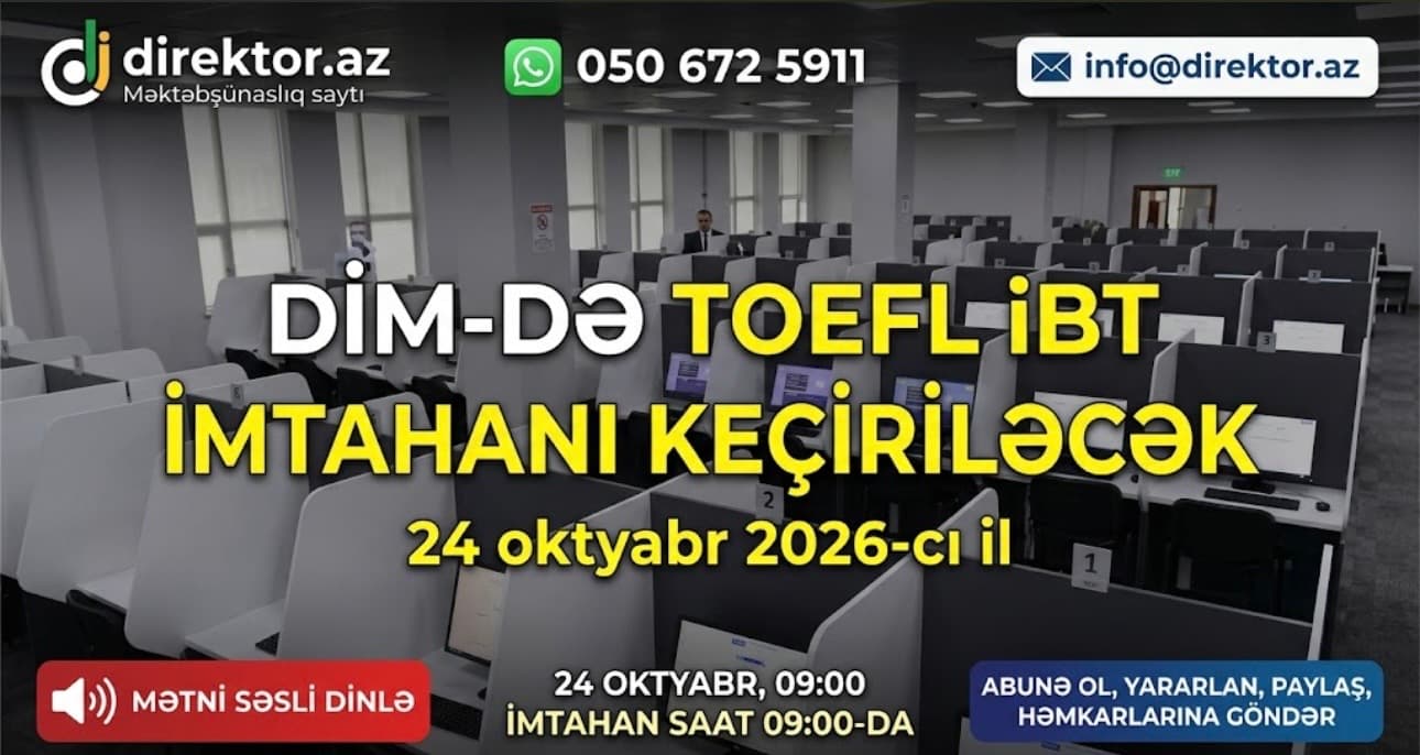 DİM-də TOEFL iBT imtahanı keçiriləcək