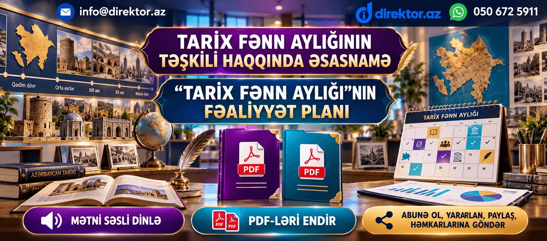 Tarix fənn aylığı: necə keçirək ki, nəticə versin ? PDF-lər