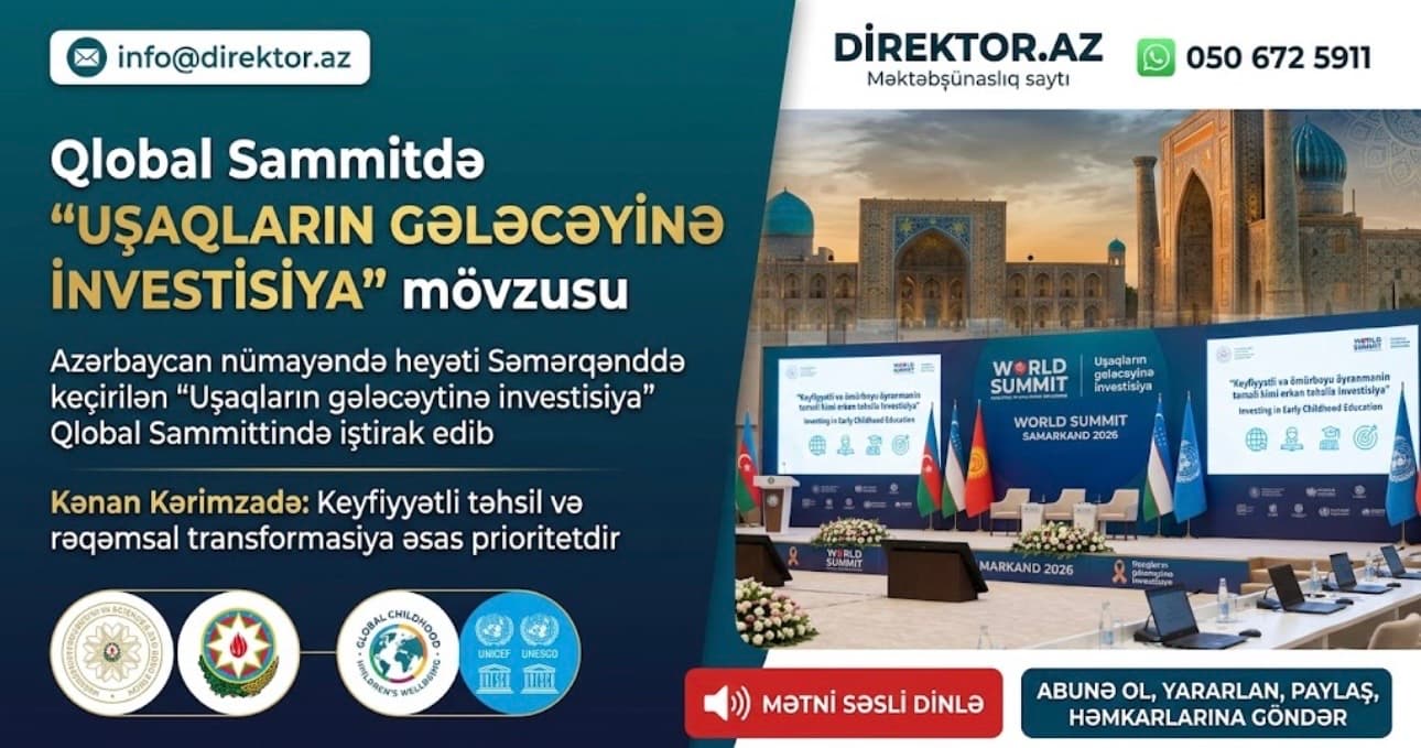 Elm və təhsil nazirinin müavini Səmərqənddə Qlobal Sammitdə iştirak edib