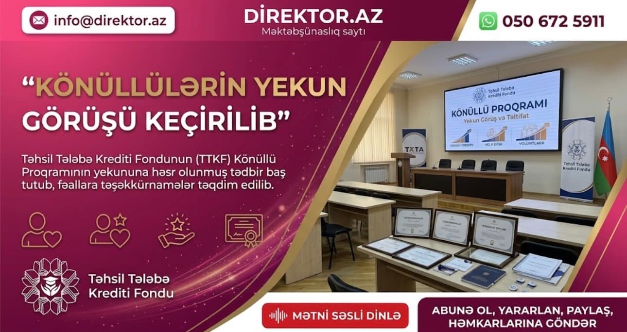 Təhsil Tələbə Krediti Fondu könüllüləri təltif edib