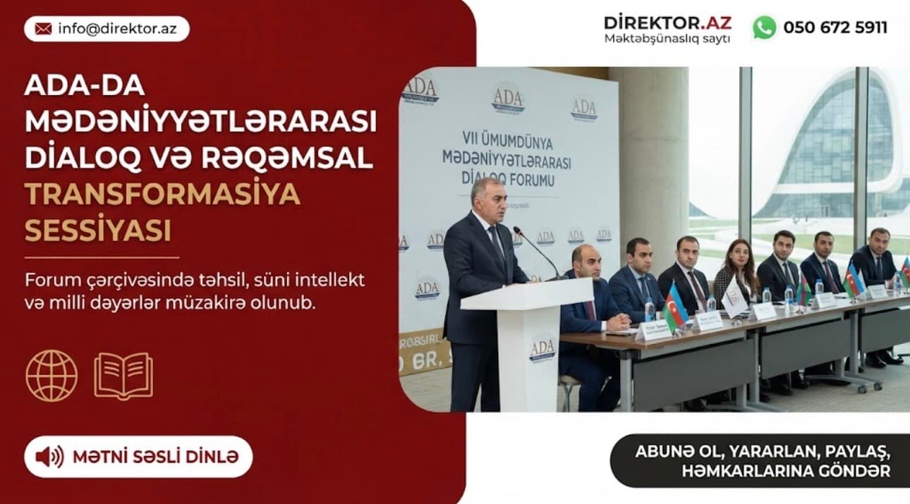 Elm və təhsil nazirinin müavini: Süni intellekt qarşılıqlı anlaşmada əhəmiyyətlidir