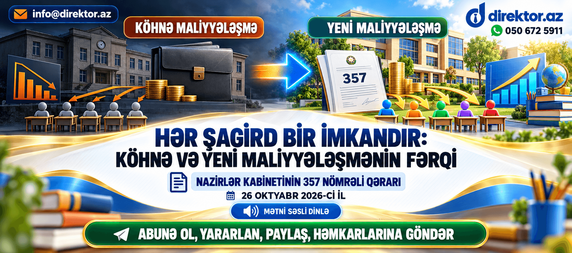 Hər şagird bir imkandır: köhnə və yeni maliyyələşmənin fərqi
