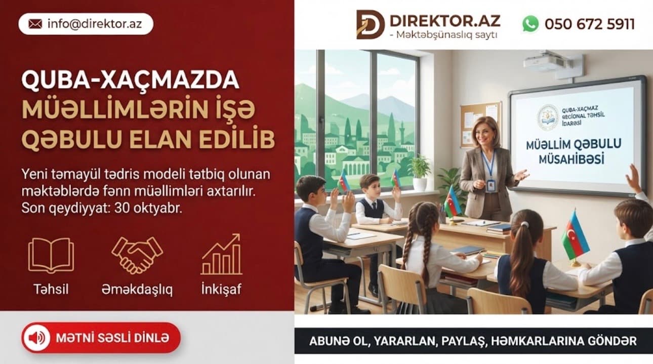İkinci iş yerində fəaliyyət göstərmək istəyən müəllimlərinin nəzərinə!